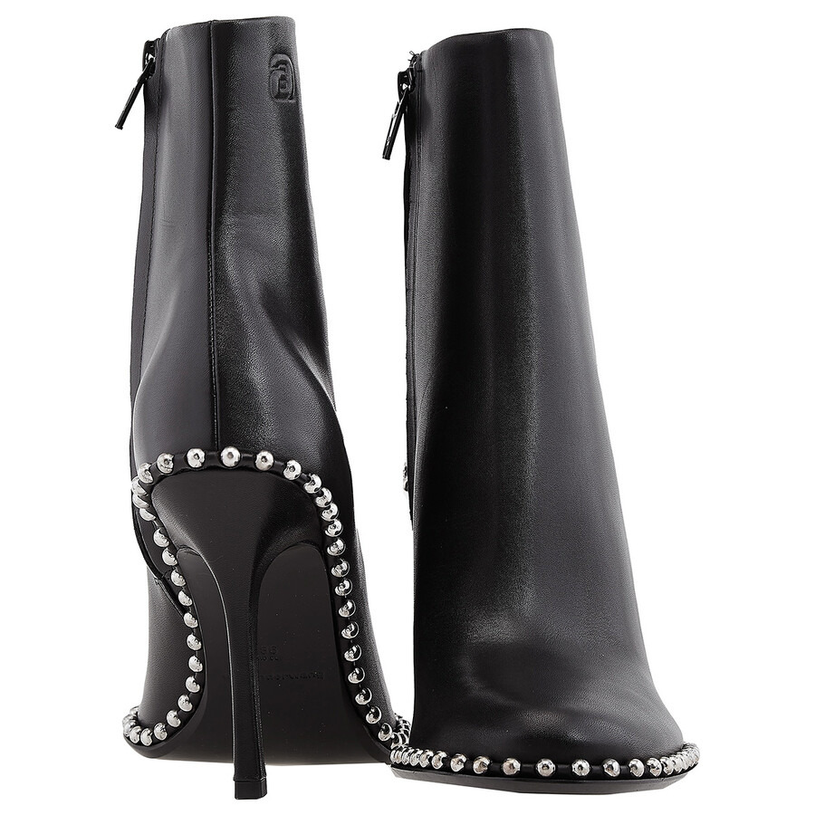 T by Alexander Wang Ladies Black Nova 105 Studded Ankle Boots - 5