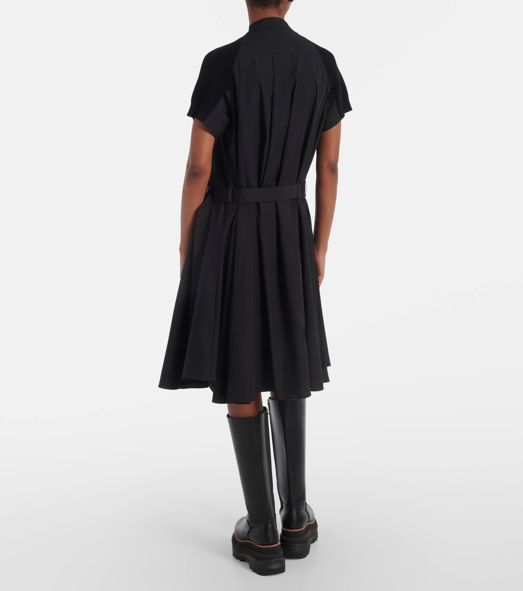 Striped jersey and poplin shirt dress - 3