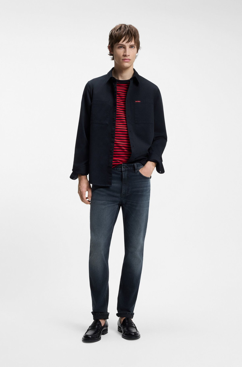 HUGO SLIM-FIT JEANS IN DARK-BLUE STRETCH DENIM outlook