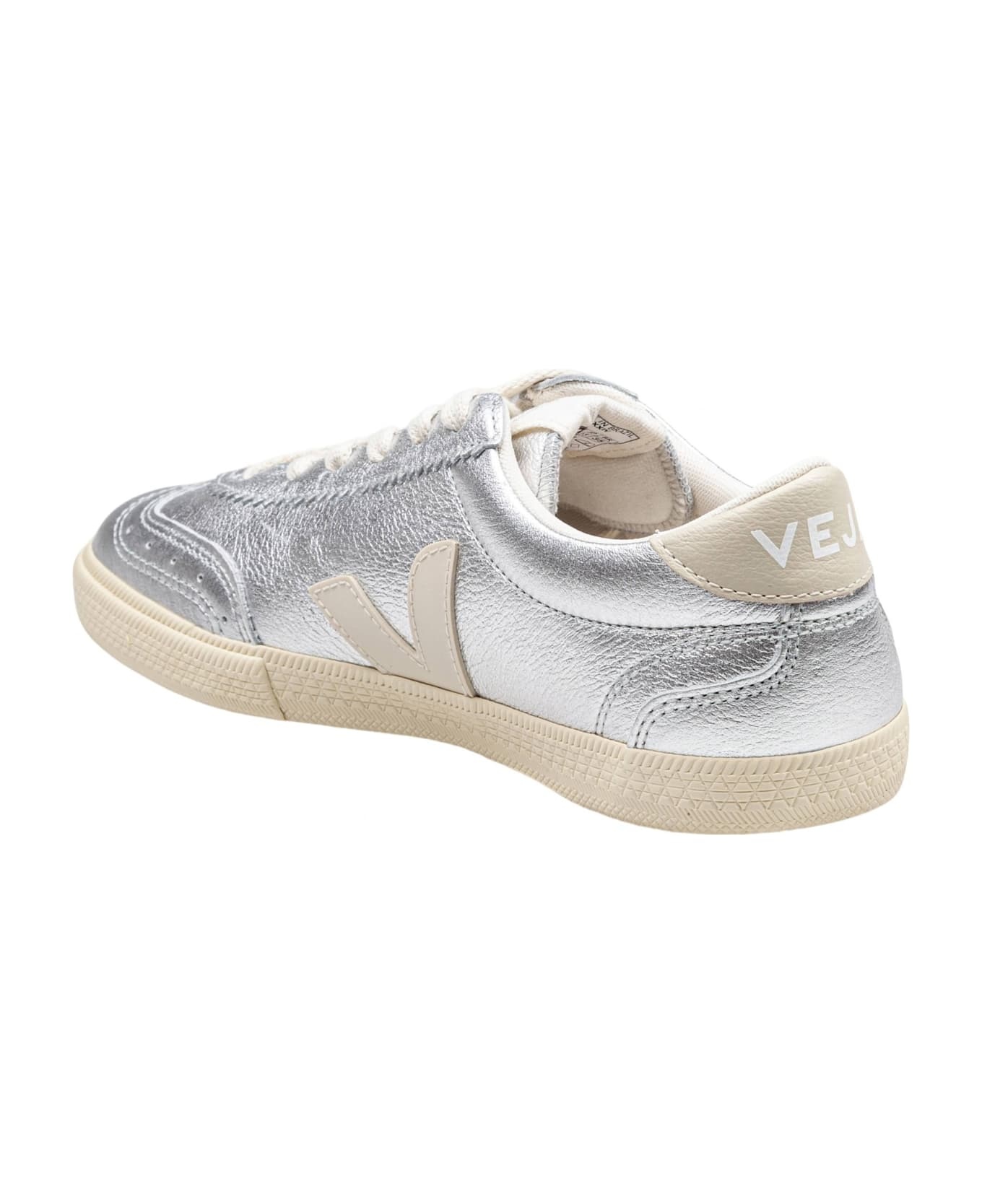 Volley Leather Sneakers Color Silver - 3
