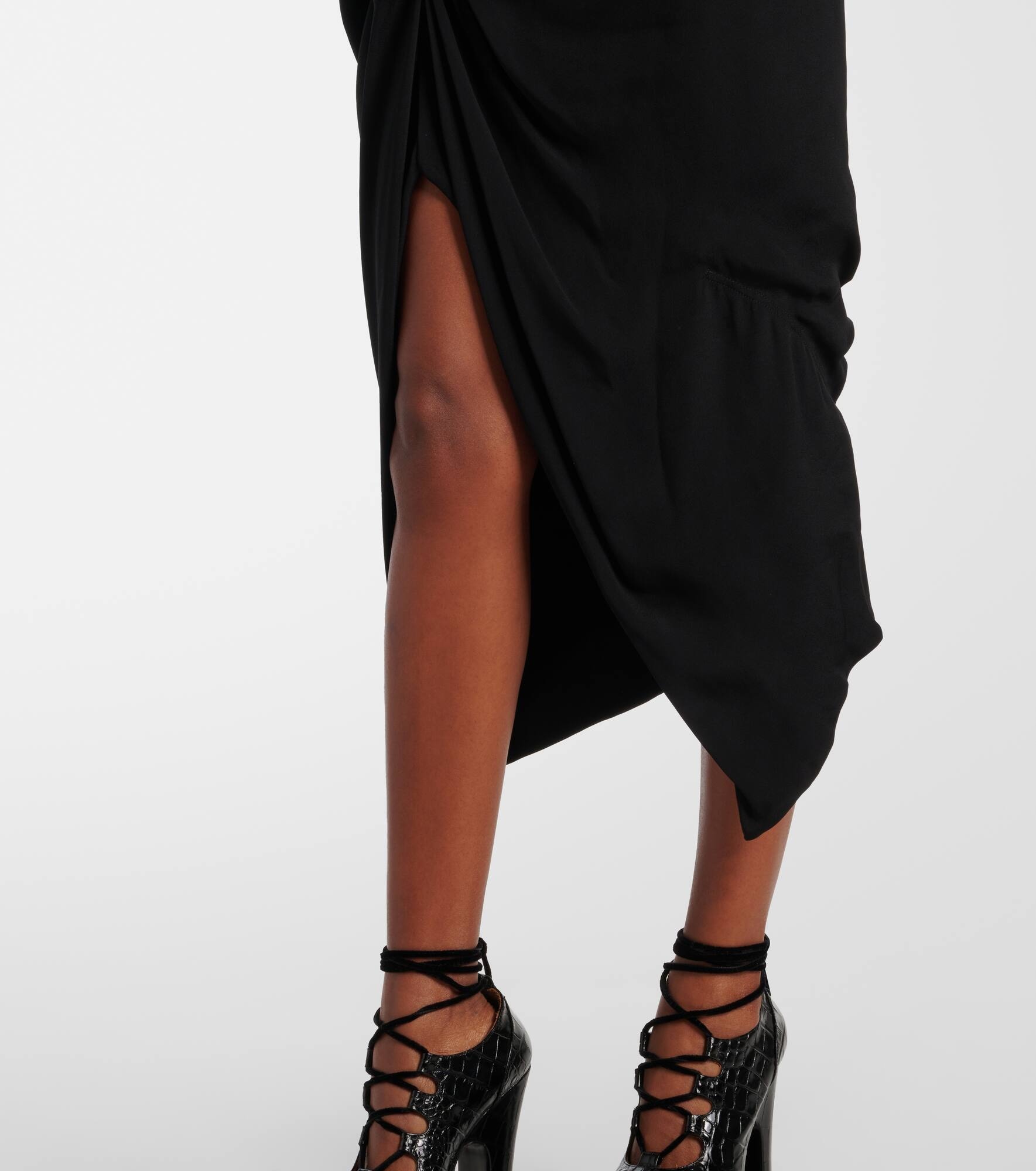 Panther draped midi dress - 5