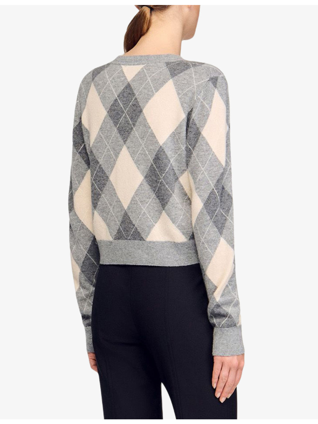 Argyle Round-Neck Wool And Cashmere-Blend Cardigan - 4