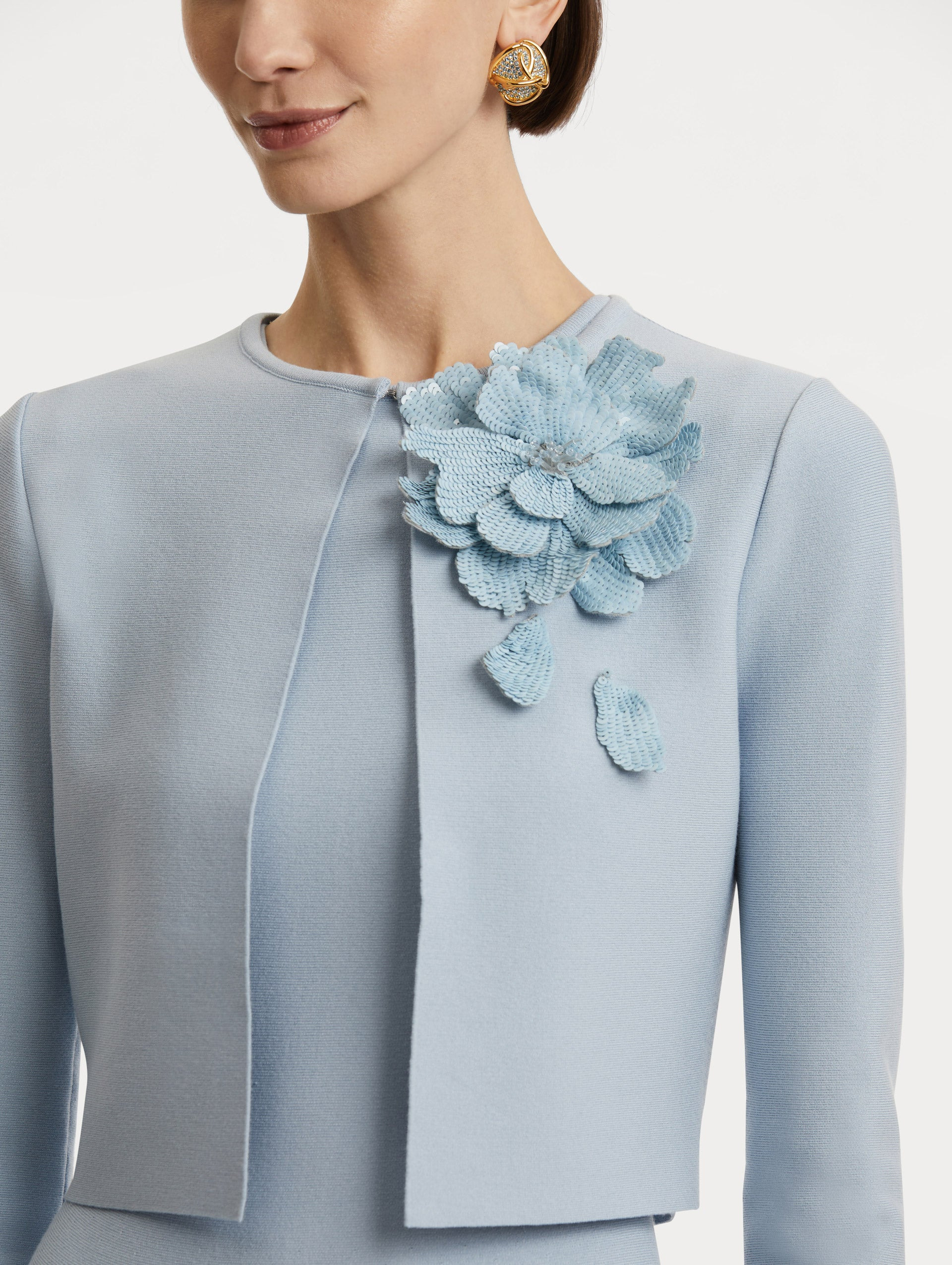 PEONY APPLIQUÉ KNIT CARDIGAN - 6