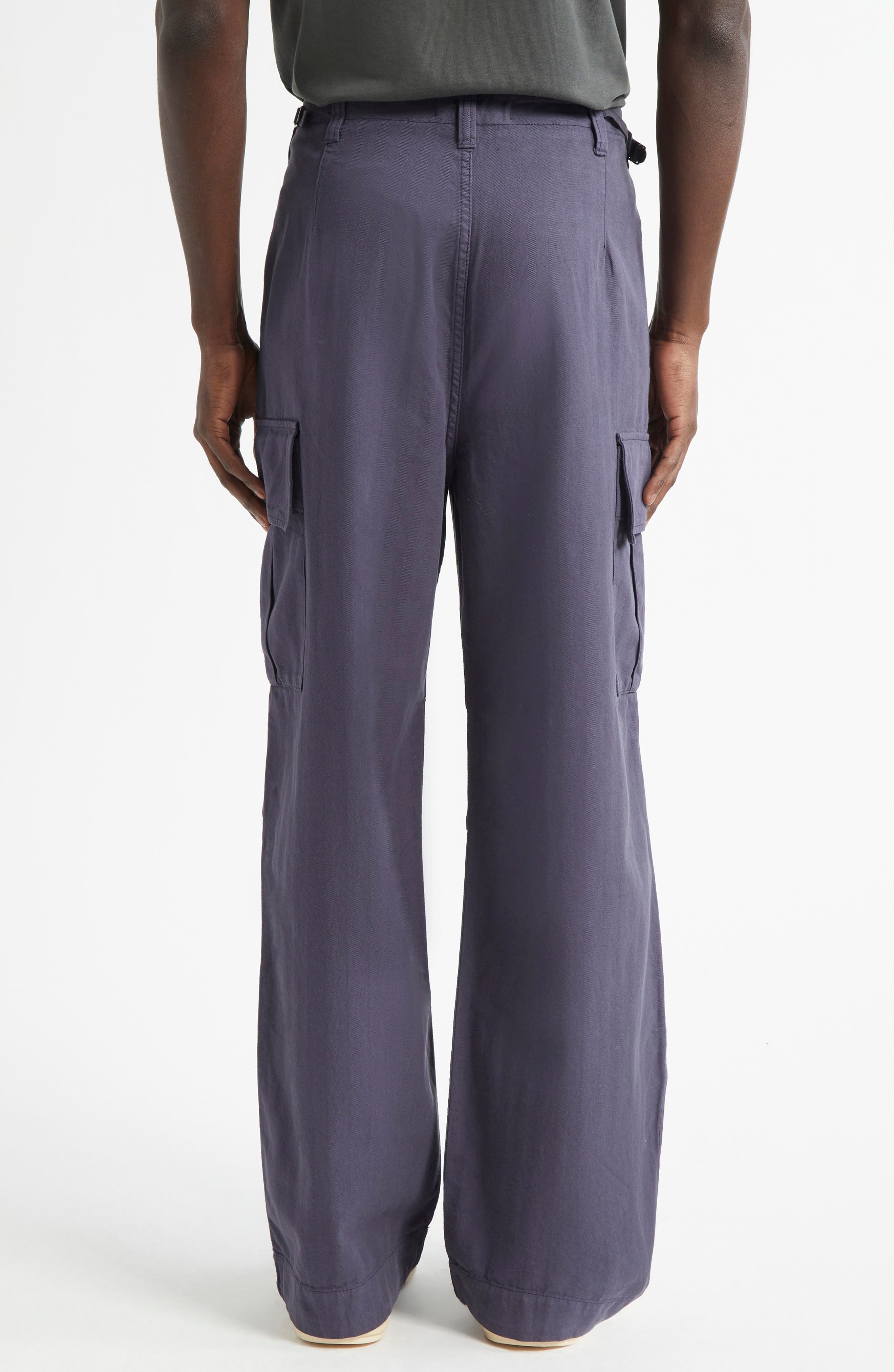 PALMES Cotton Herringbone Cargo Pants in Dark Blue at Nordstrom - 3