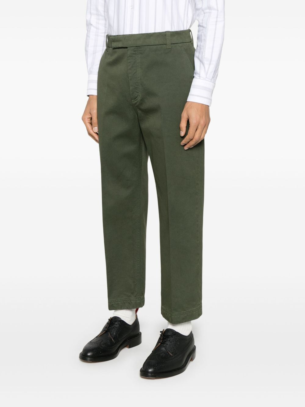twill-weave cotton trousers - 3