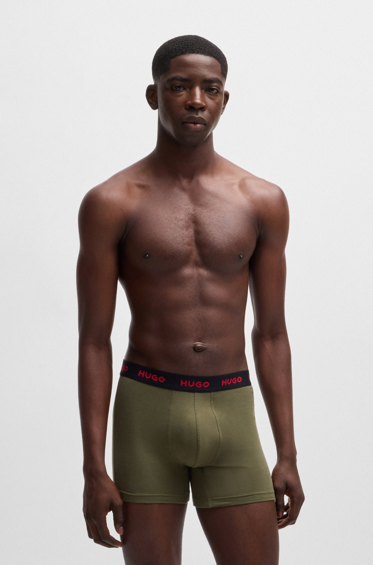 THREE-PACK OF STRETCH-COTTON BOXER BRIEFS WITH LOGOS - 2