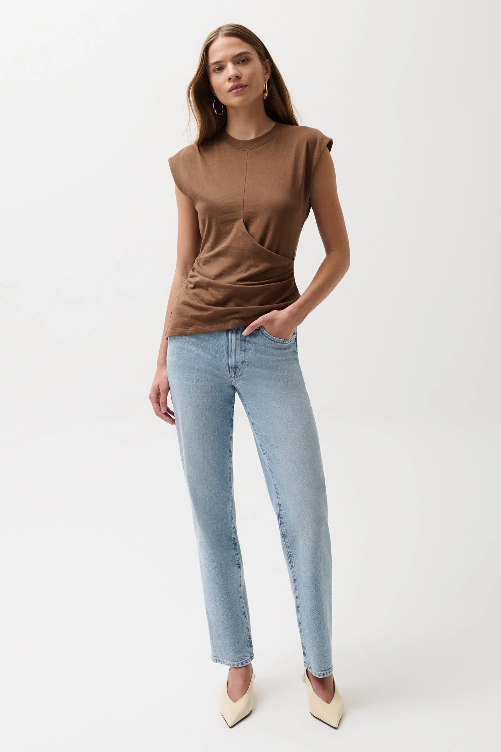ALEKS MID RISE STRAIGHT LONG JEAN- AEGAN - 1