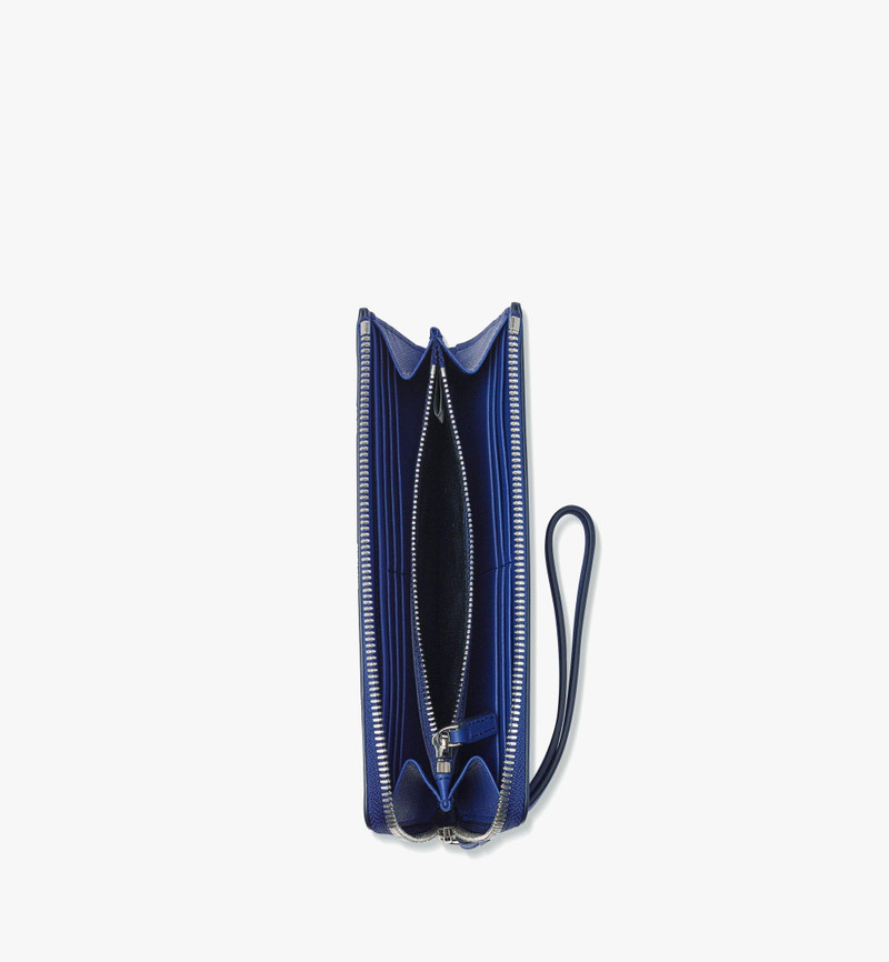 MCM Aren Zip Around Wallet in Embossed Monogram Leather outlook