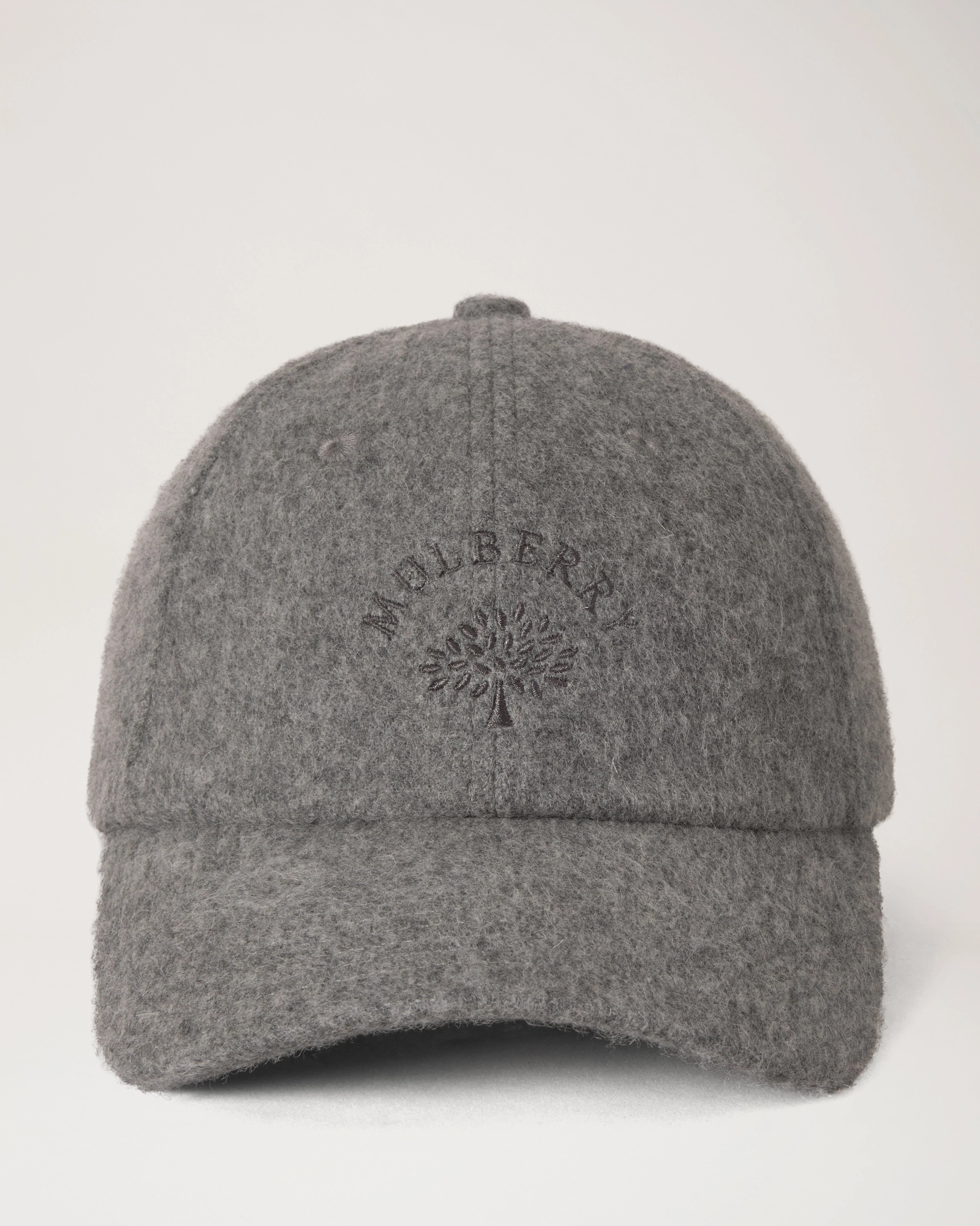 Solid Wool Baseball Cap Foggy Grey Cotton - 1