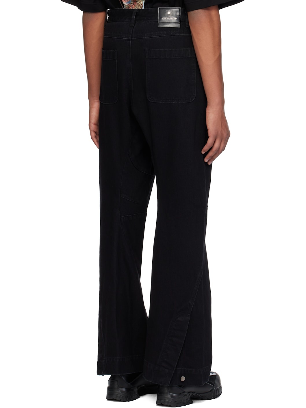 Black Paneled Jeans - 3