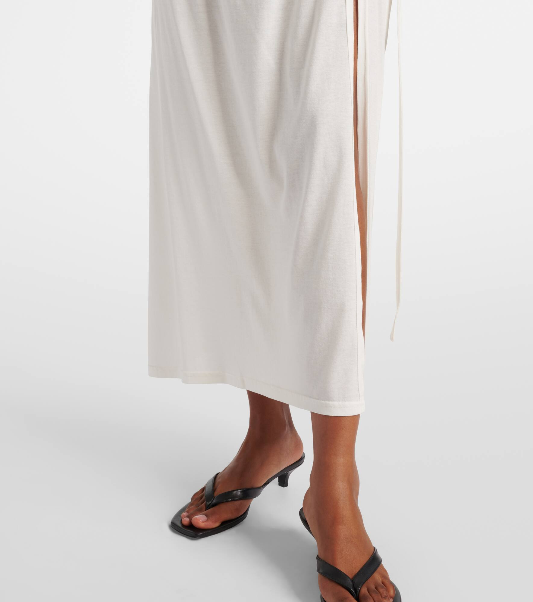 Cotton and silk midi skirt - 5