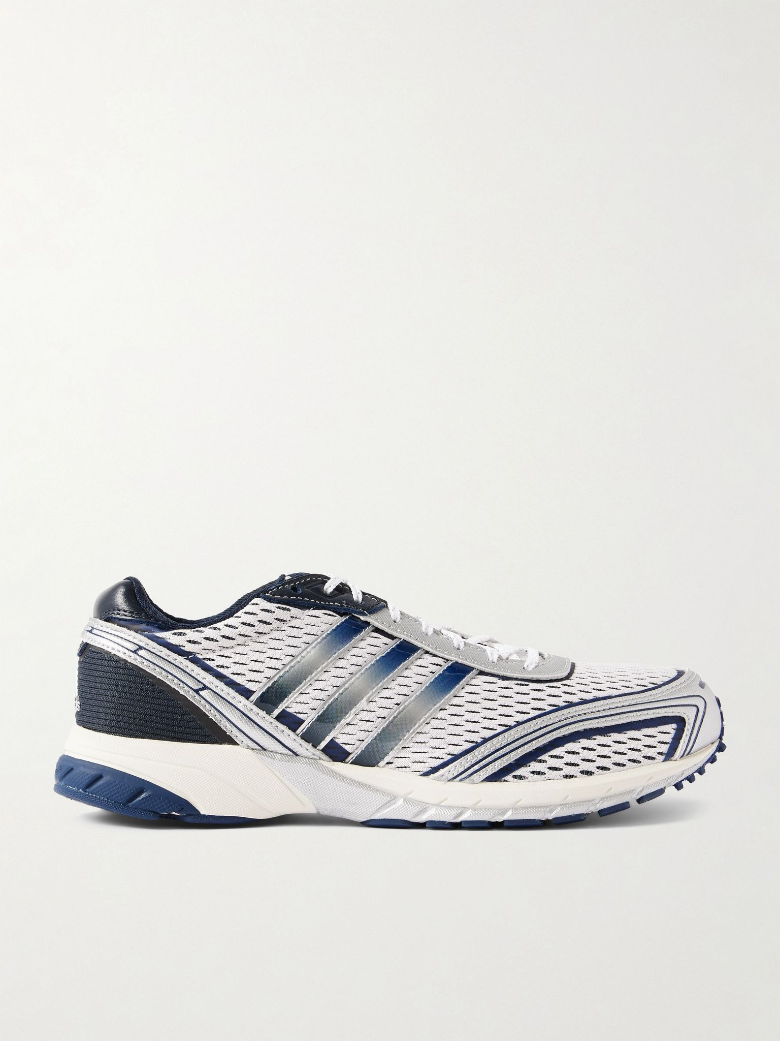 + Sporty & Rich Adizero Adios rubber and leather-trimmed mesh sneakers Blue - 1