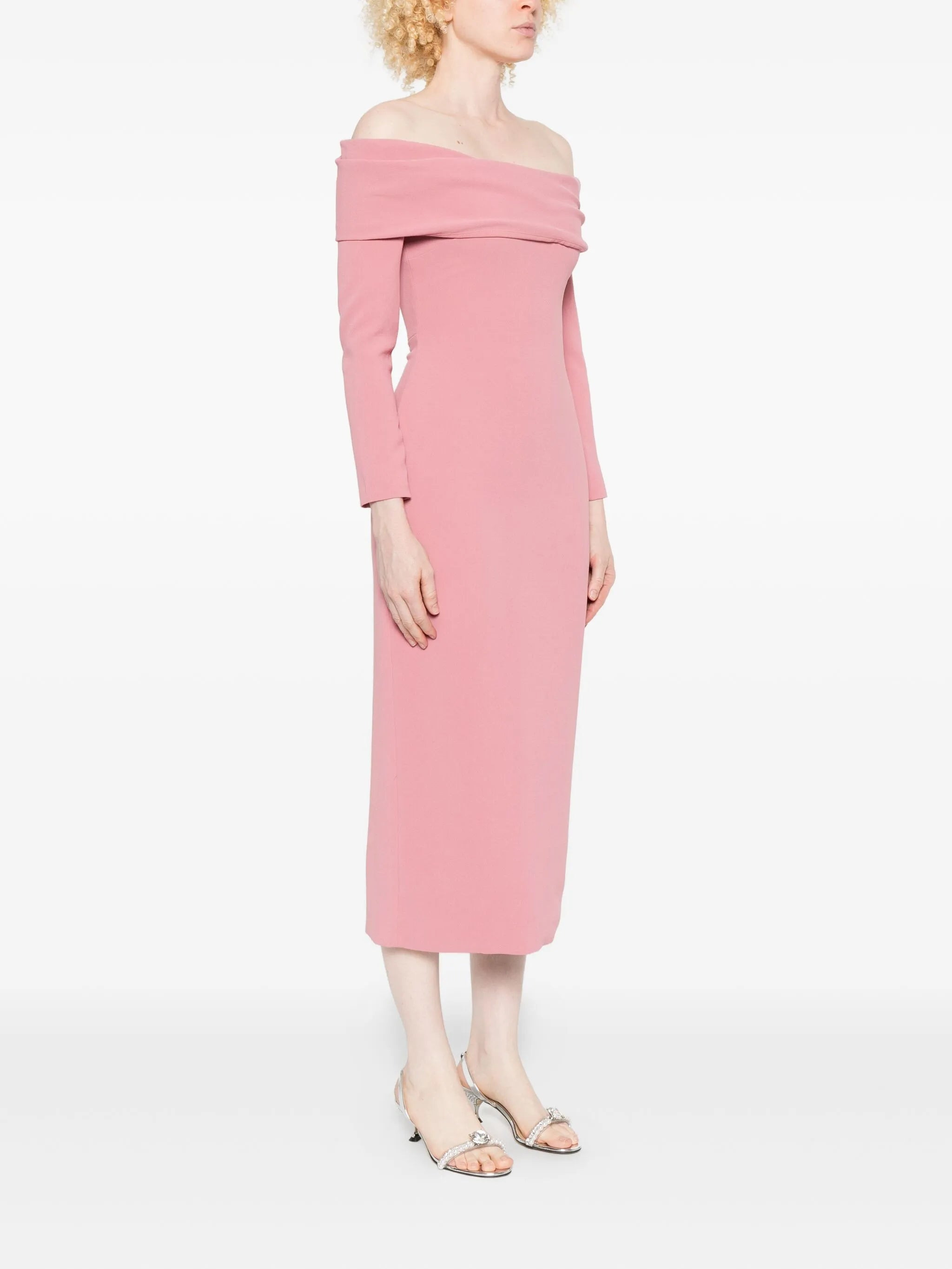 Solace London Yuni Off-shoulder Draped Midi Dress - 5