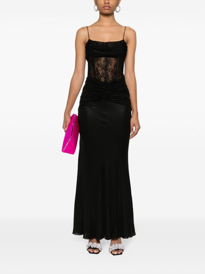 Alessandra Rich draped lace-panel maxi dress outlook