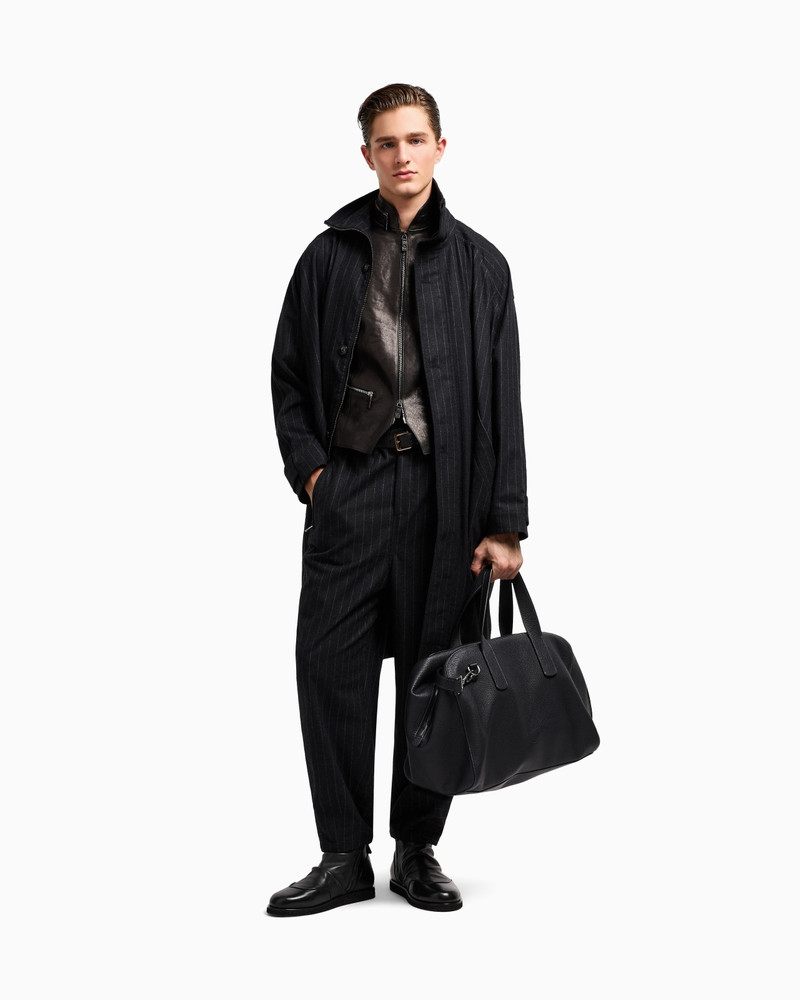 PINSTRIPED CASHMERE AND WOOL-BLEND COAT 2