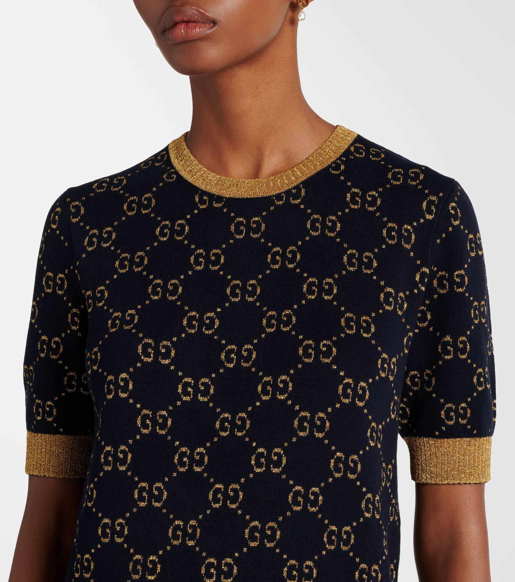 Cotton-blend lamé top - 4