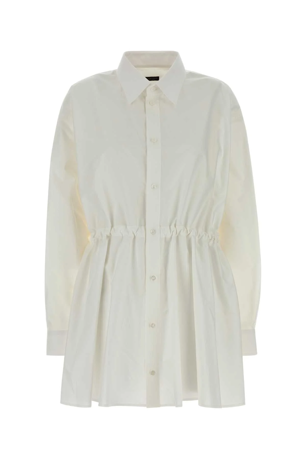 Balenciaga Women White Poplin Shirt Dress - 1