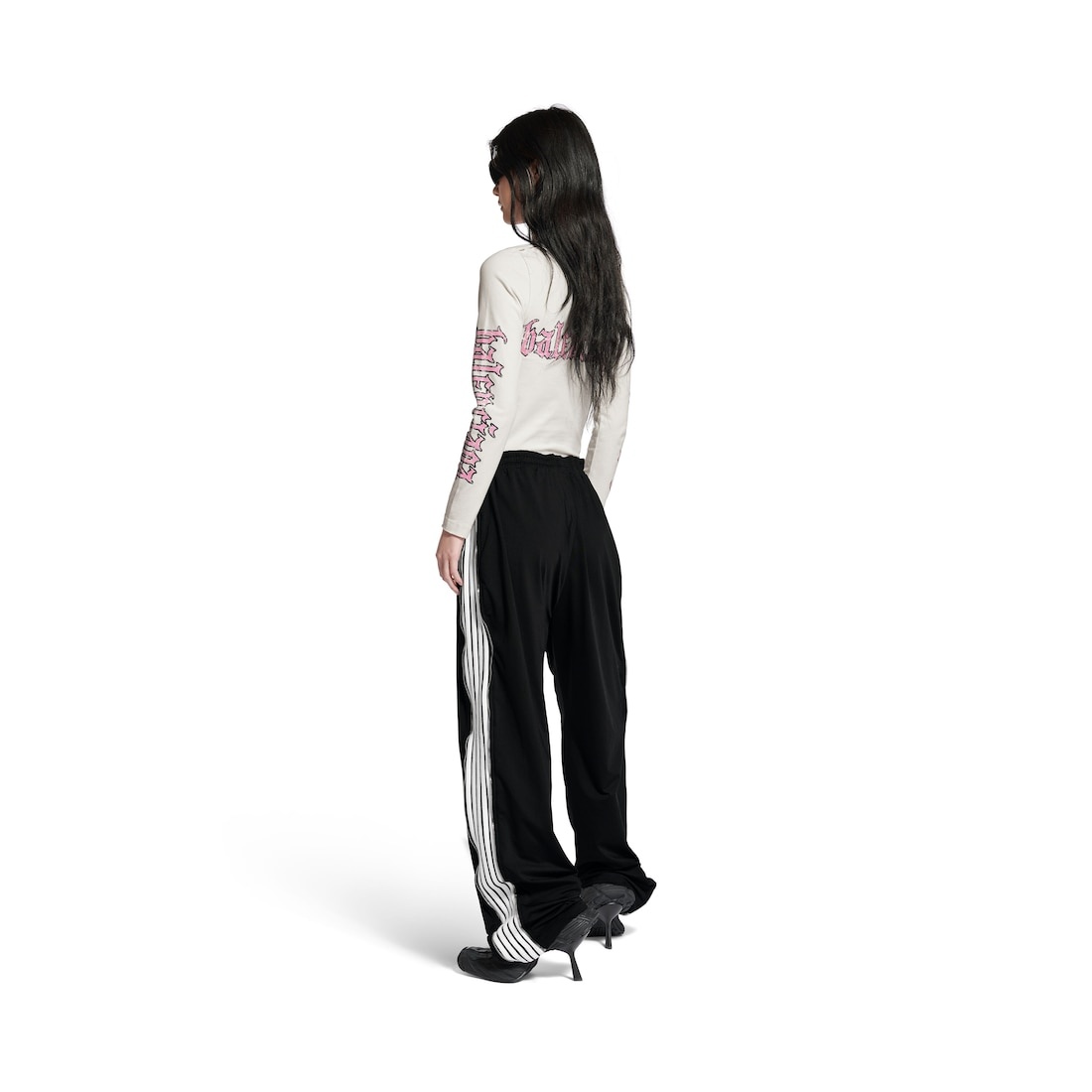 Loop Sports Icon Zipped Sweatpants in Black/white - 3
