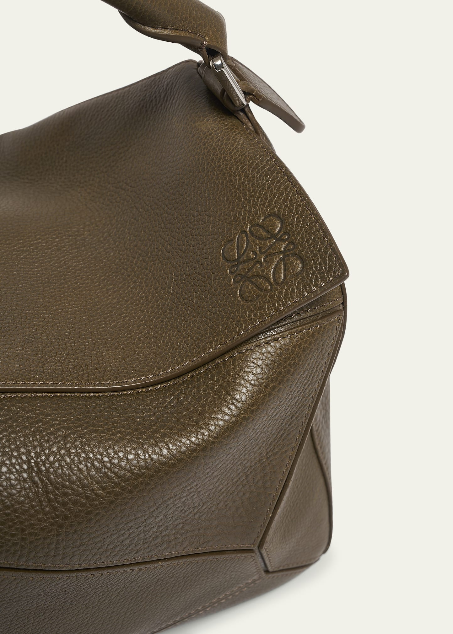 Men's Large Leather Puzzle Crossbody Bag - 5