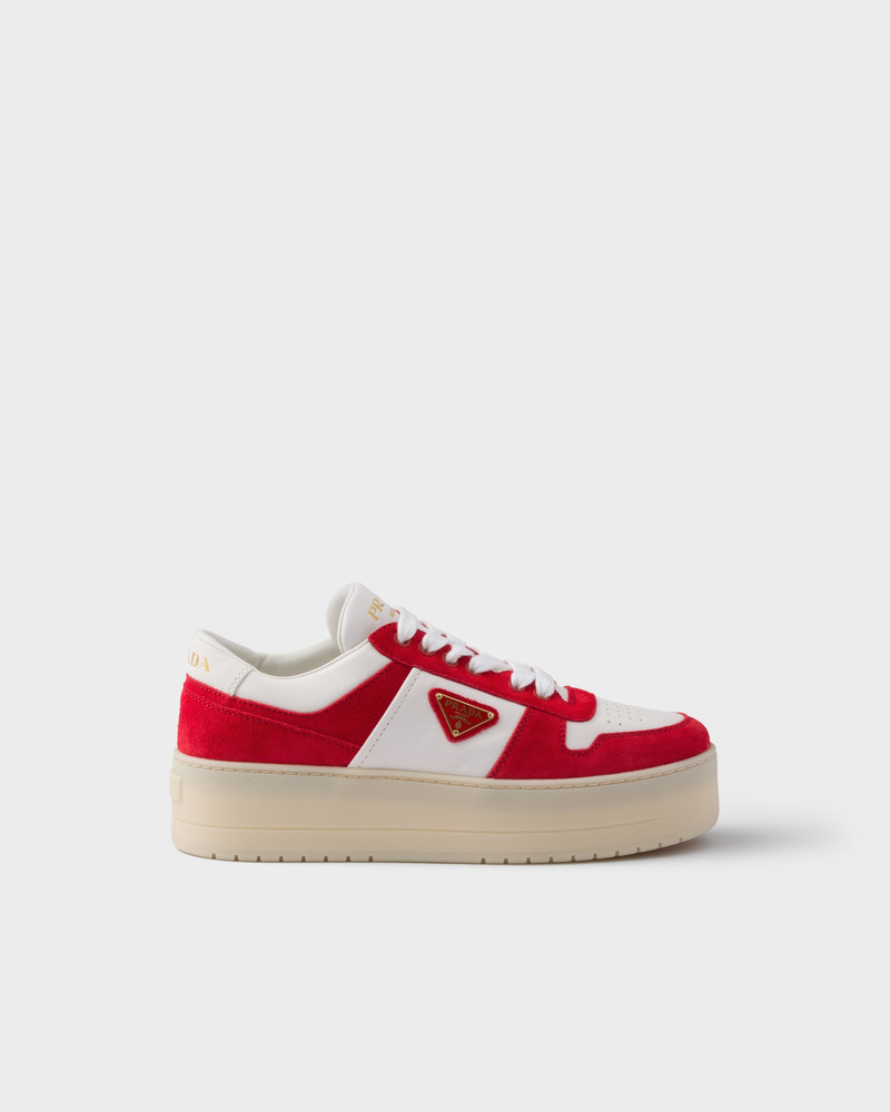 Prada Downtown Bold nappa leather and suede sneakers outlook