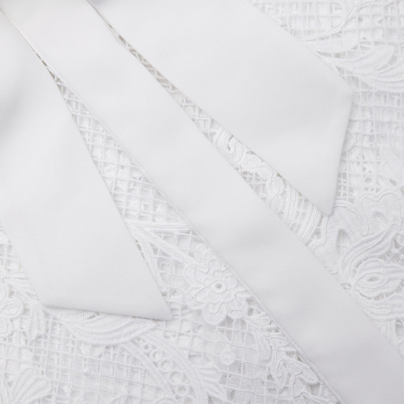 White Lace Pussy Bow Shirt 6