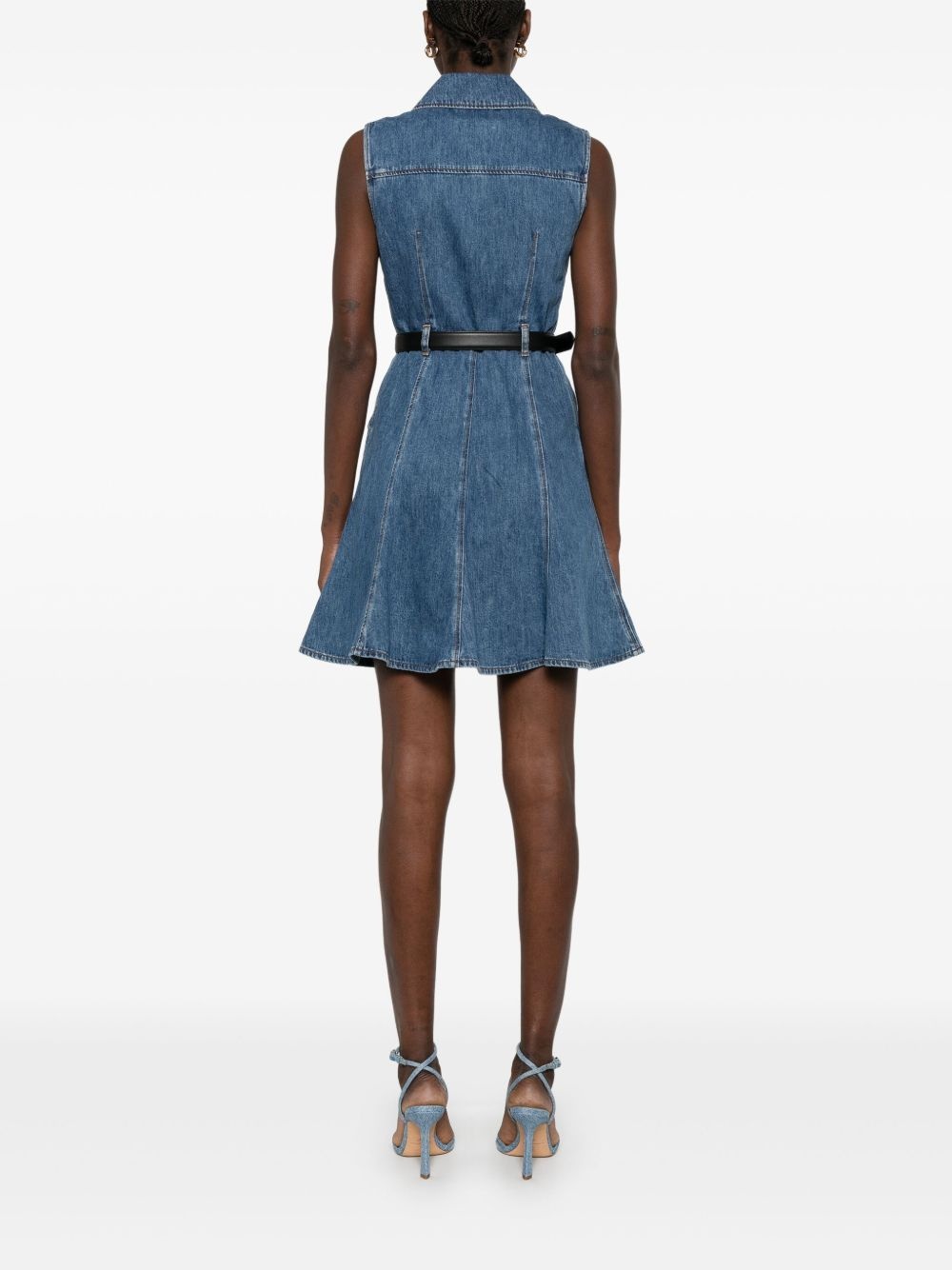 sleeveless denim mini dress - 4