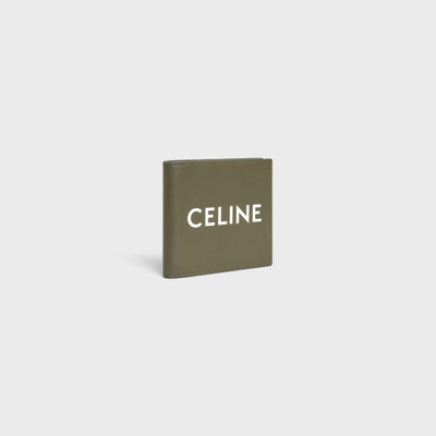 CELINE Bi-fold wallet in Smooth Calfskin with celine print outlook