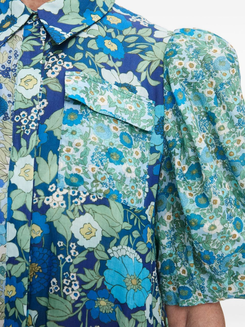 puff-sleeve floral maxi dress - 5