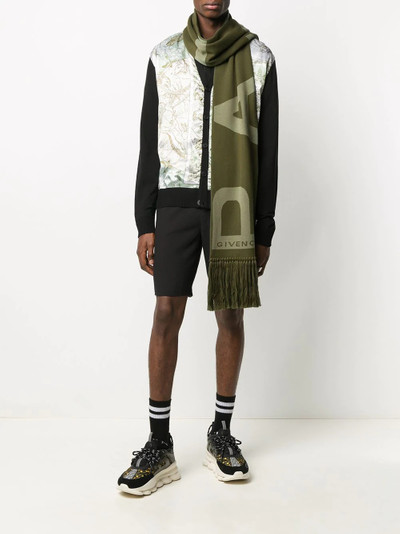 Givenchy logo print frayed scarf outlook