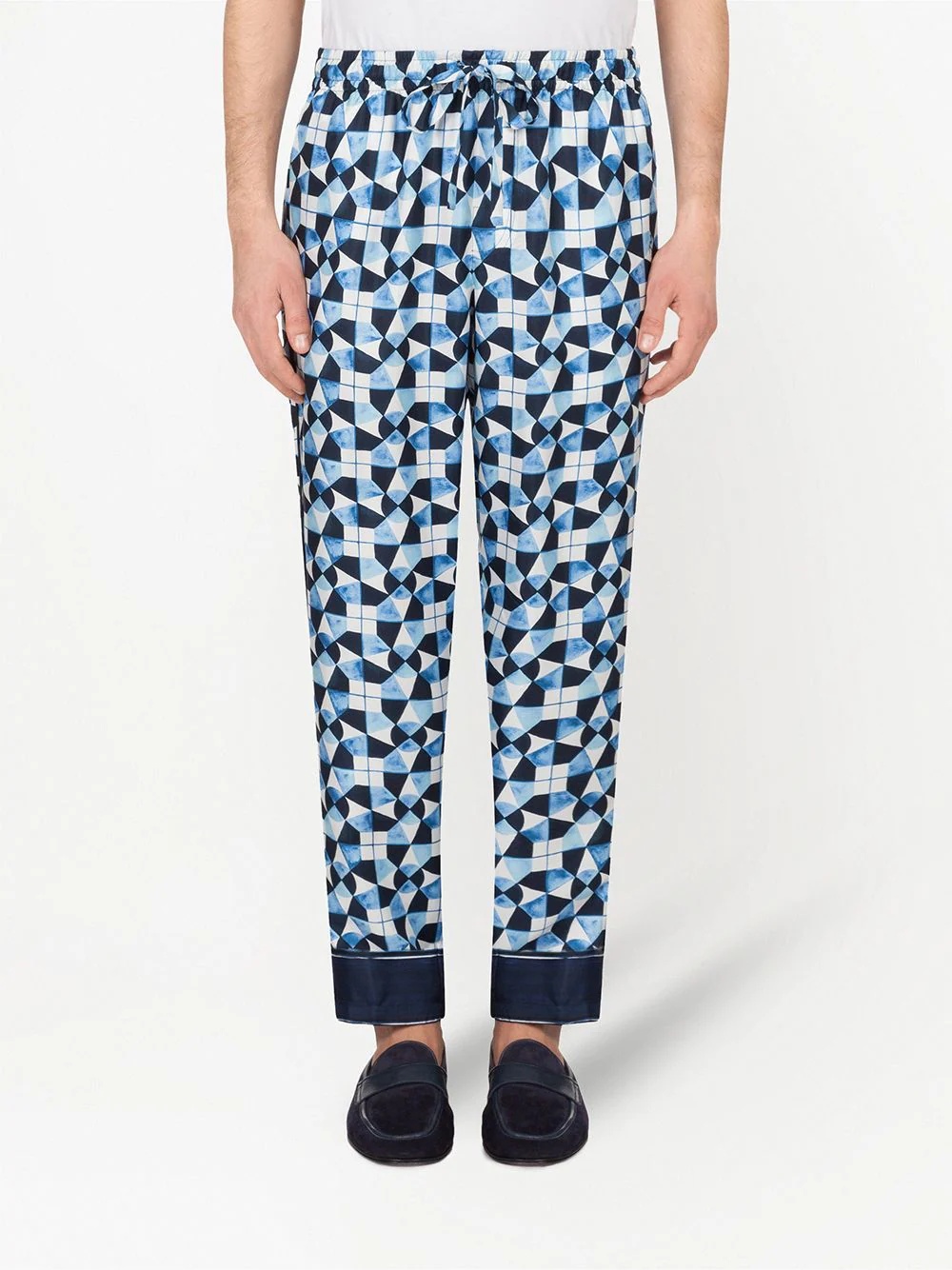 abstract-print drawstring trousers - 3