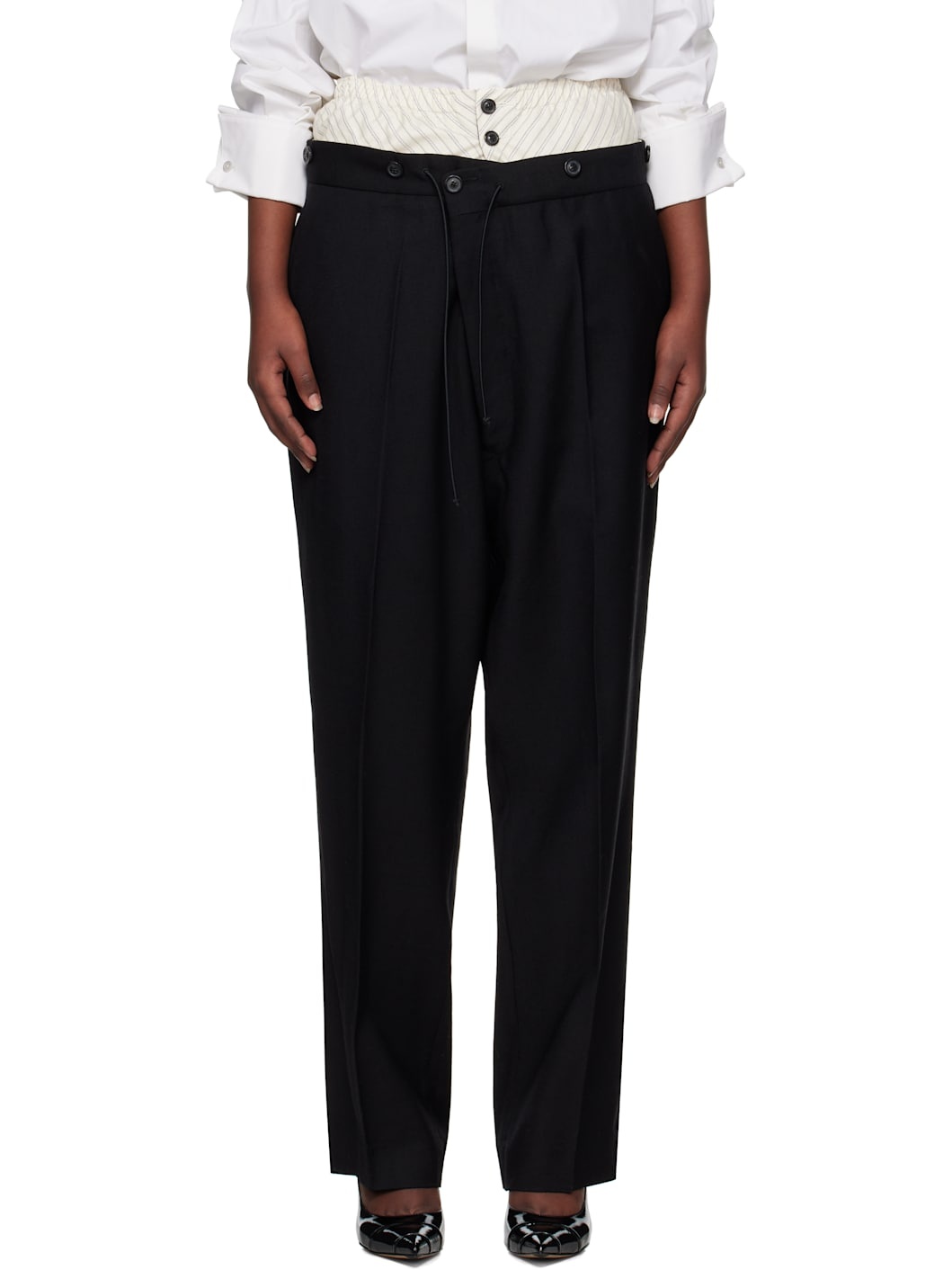 Black Double-Waist Trousers - 1