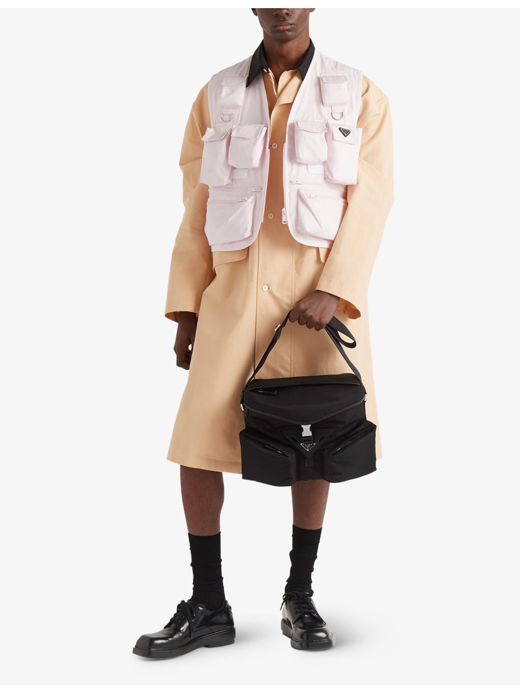 Re-Nylon recycled-nylon and leather shoulder bag - 2