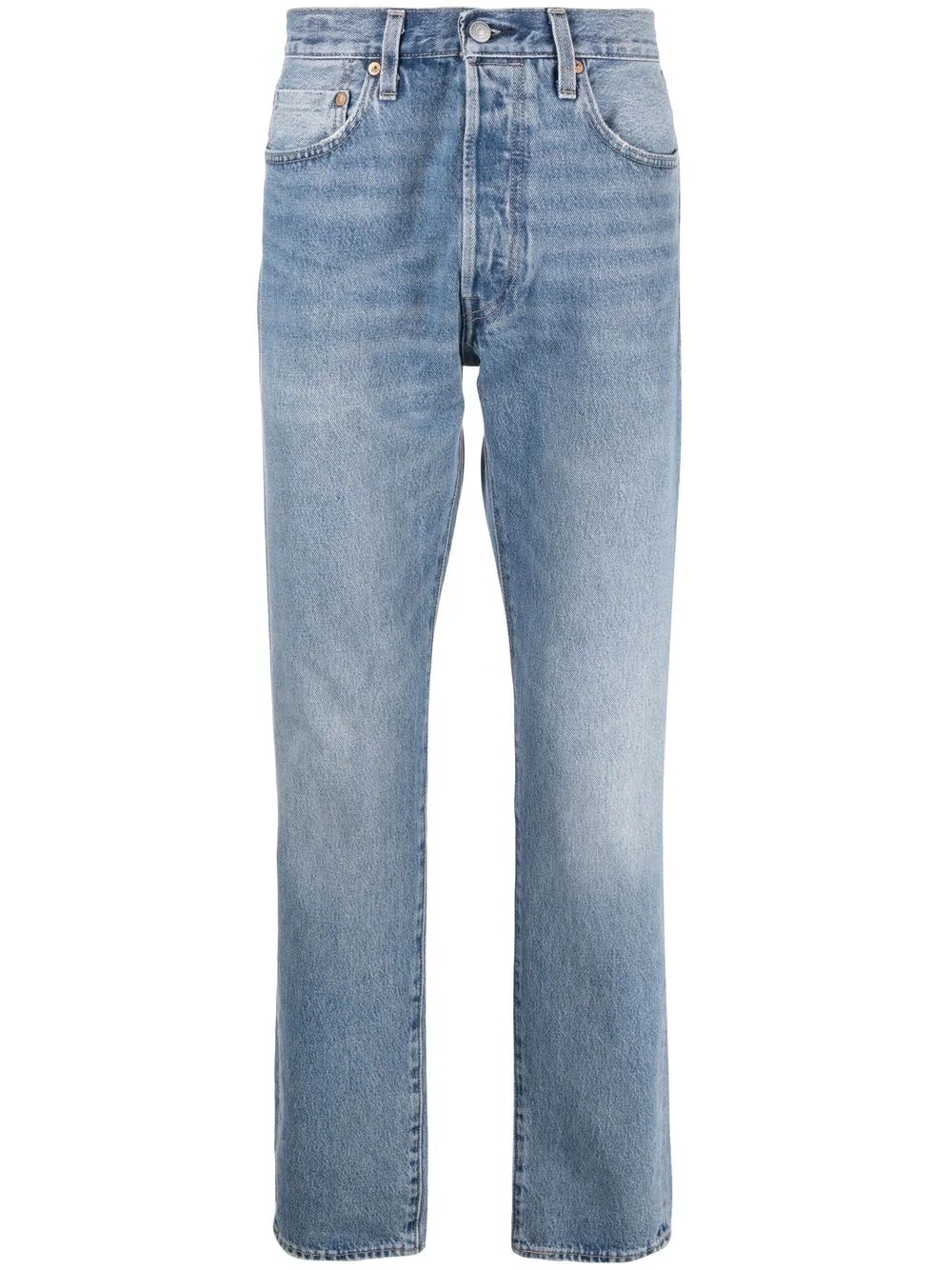 stonewashed straight-leg jeans - 1