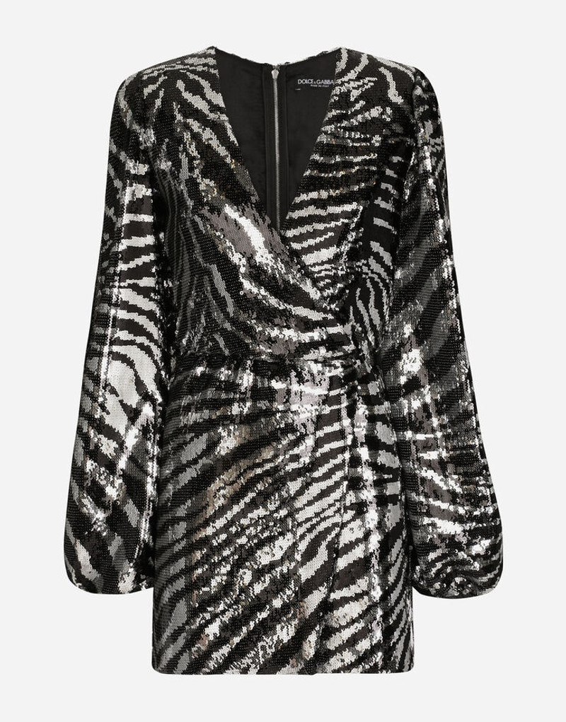 Short sequined wrap dress 3