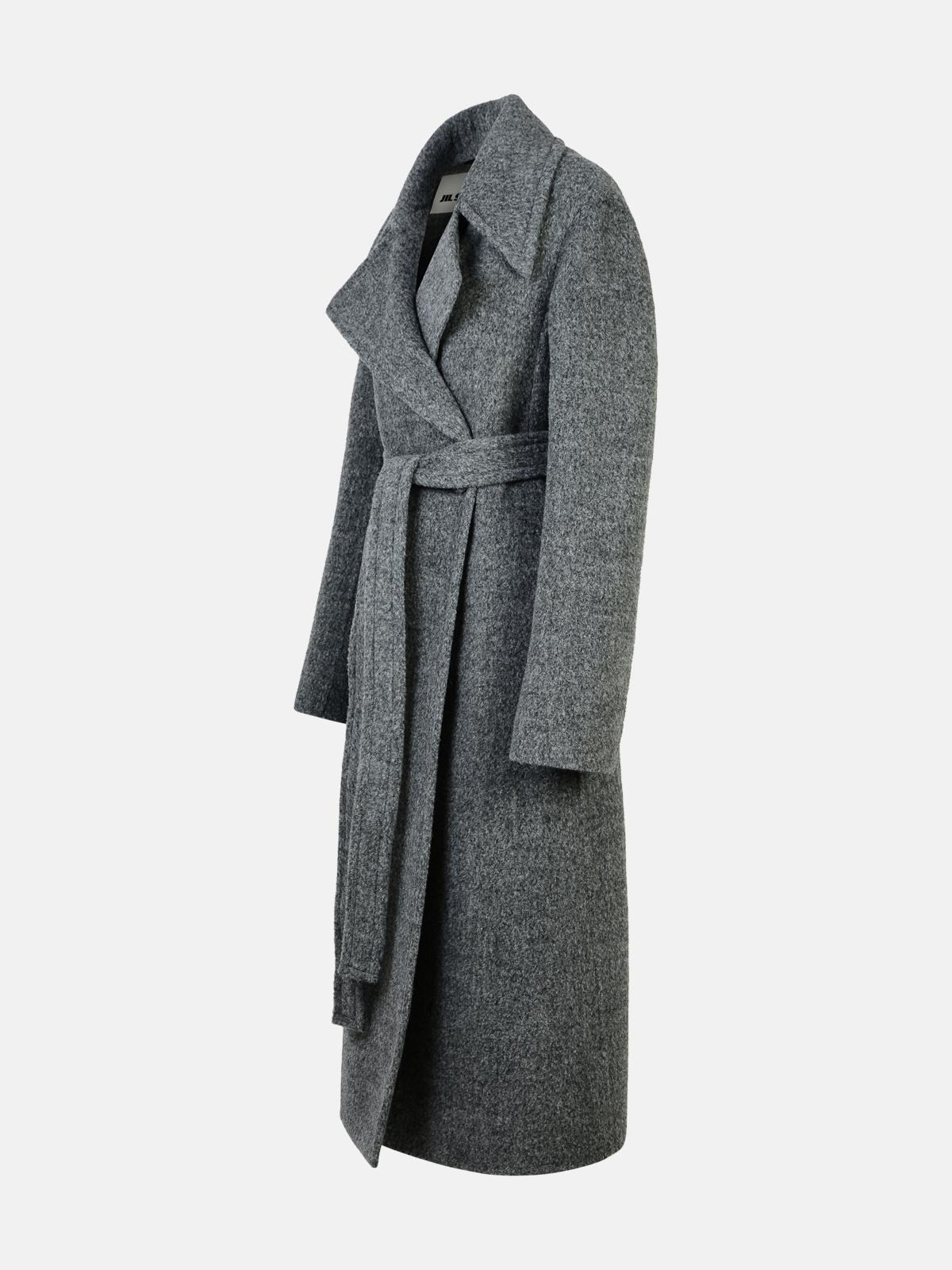 GREY WOOL BLEND COAT - 2