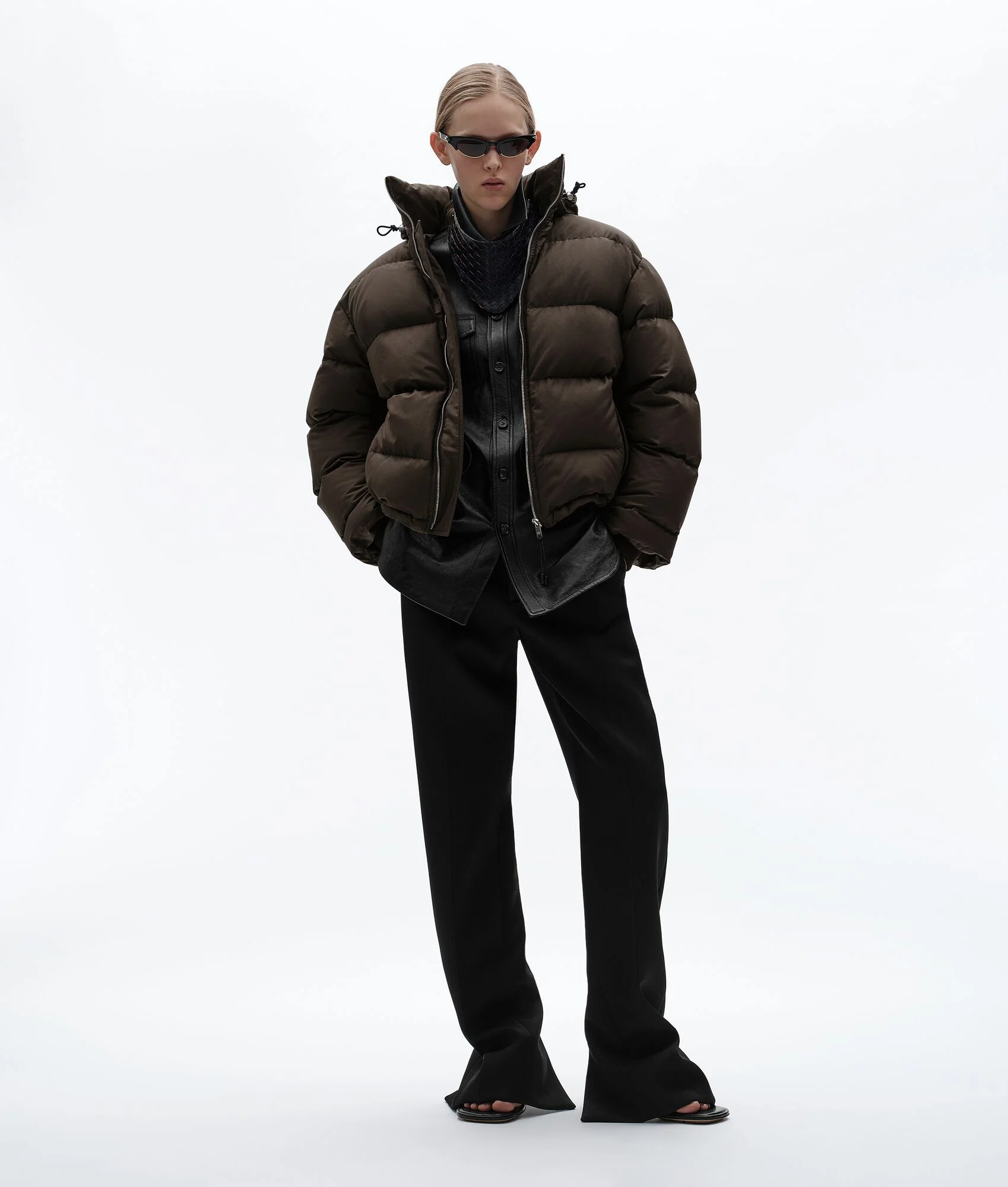 Cotton and Nylon Twill Puffer Jacket - 1