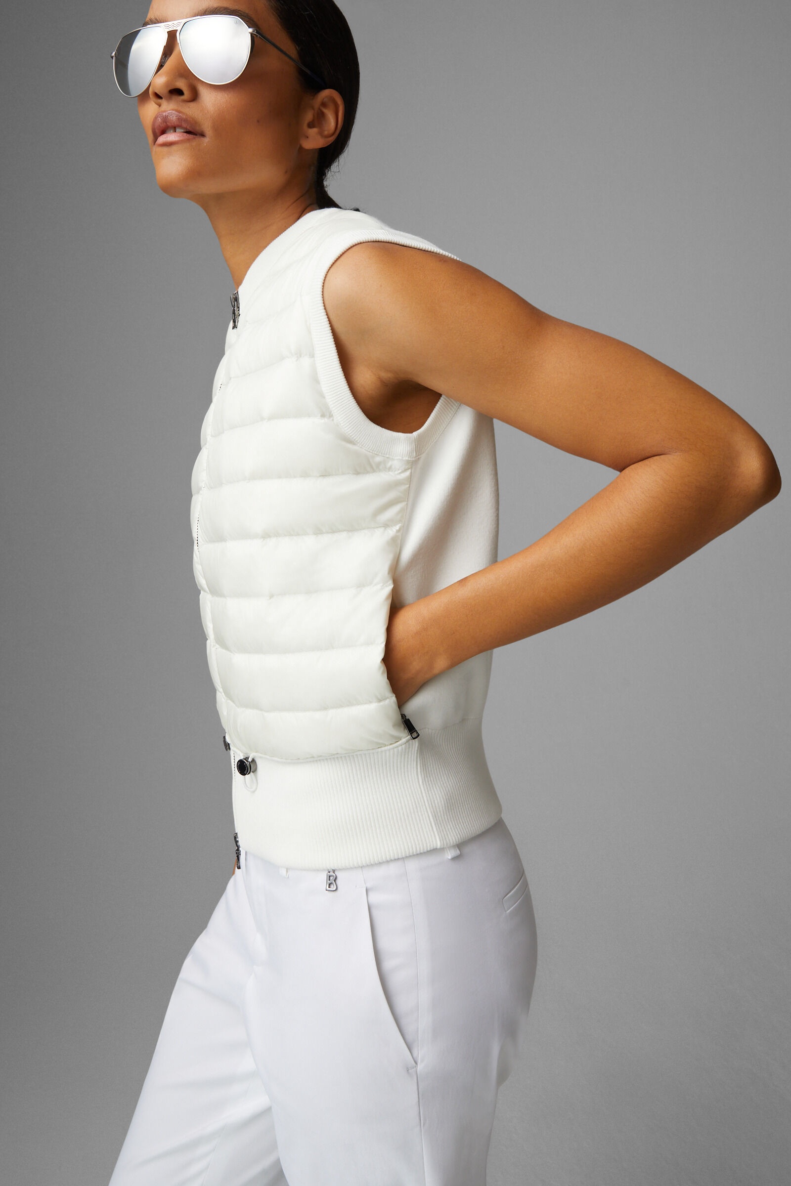 Allisa Hybrid knitted vest in Off-white - 5