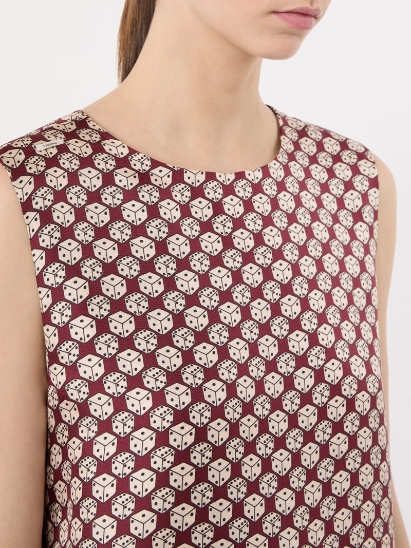 TIMETOP Printed silk top - NAVY 5
