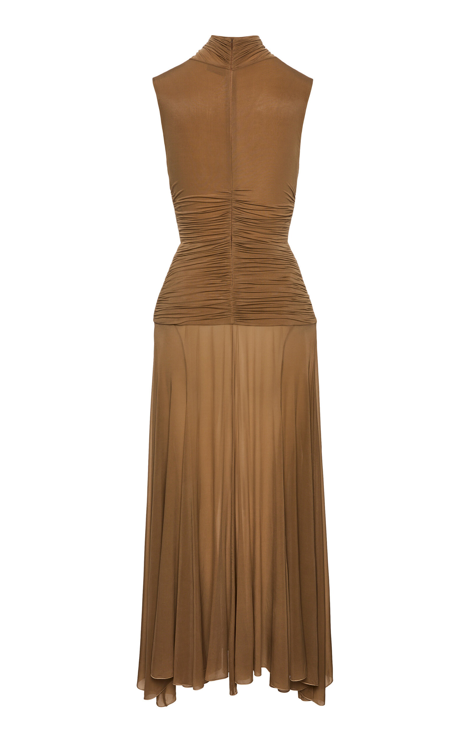 High Neck Ruched Maxi Dress nude - 5