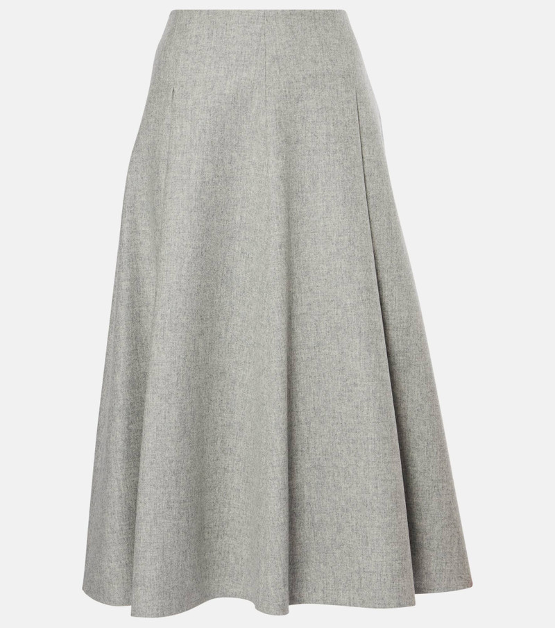 Wool and cashmere flannel midi skirt - 1