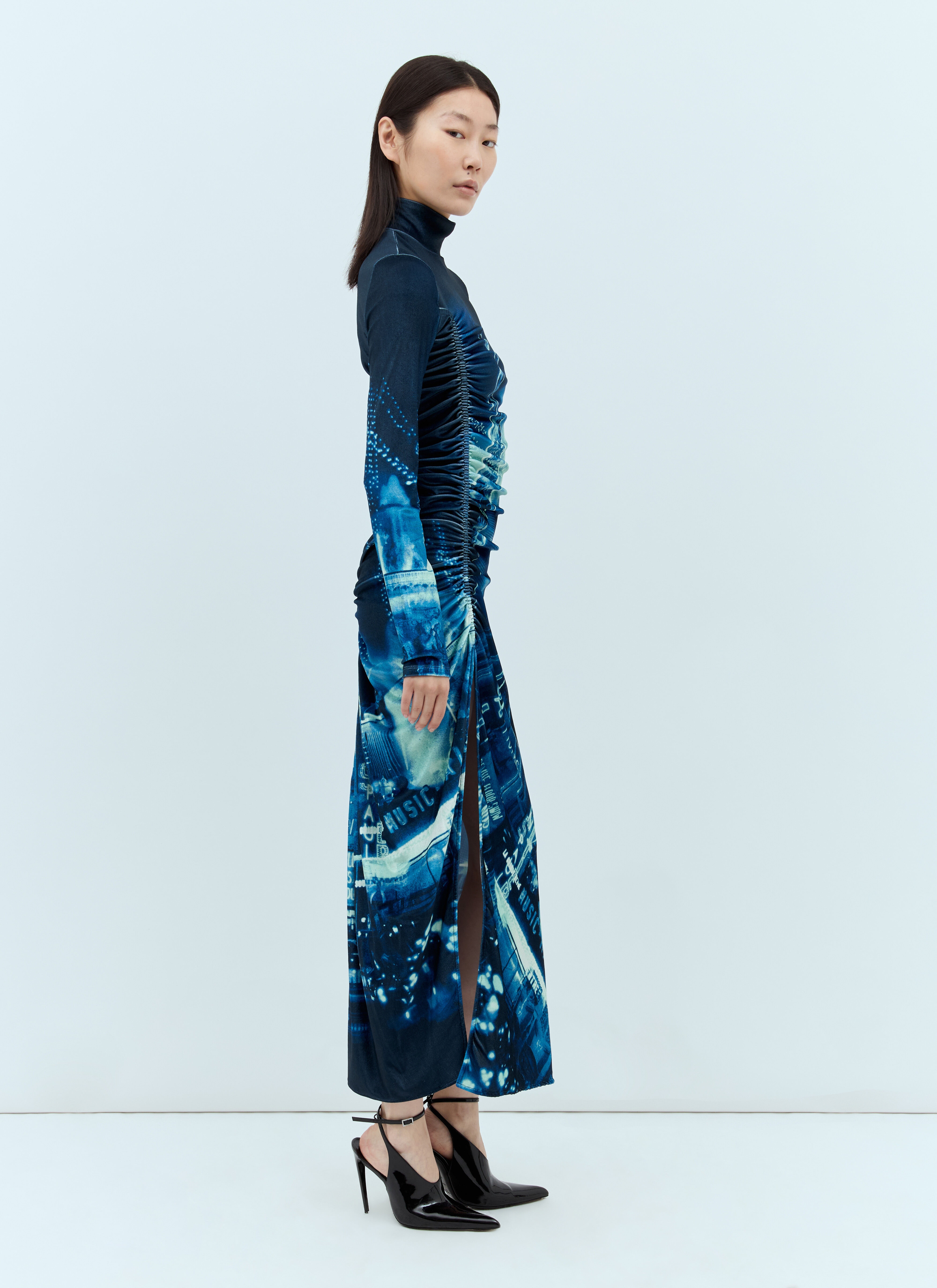 Pigalle Gathered Velvet Dress - 4