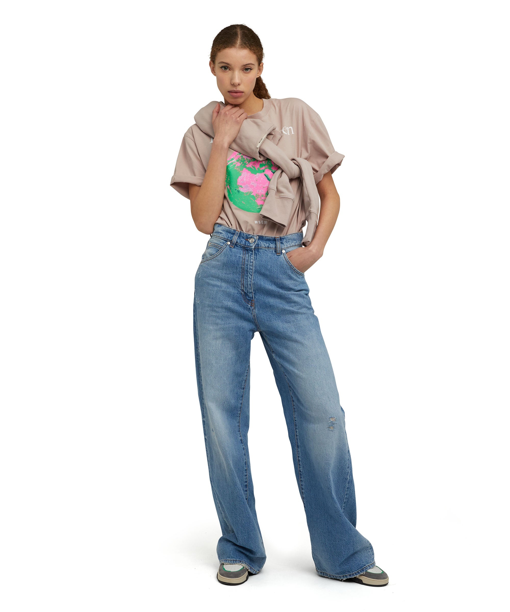 Organic cotton crewneck t-shirt from the MSGM Fantastic Green Capsule - 9