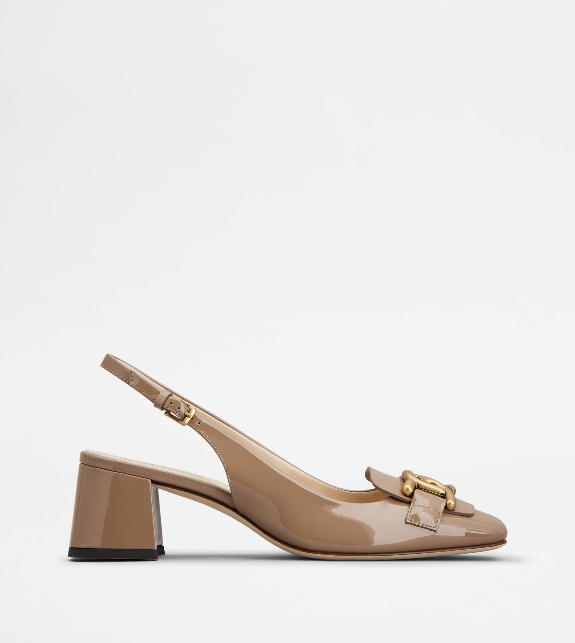 KATE SLINGBACK PUMPS IN PATENT LEATHER - BEIGE - 1