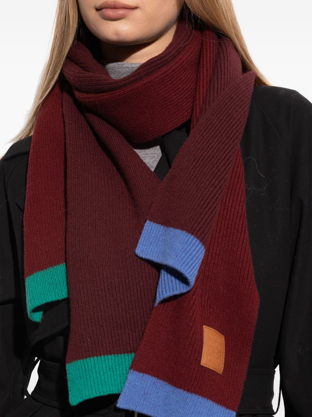 ribbed asymmetric scarf - 4