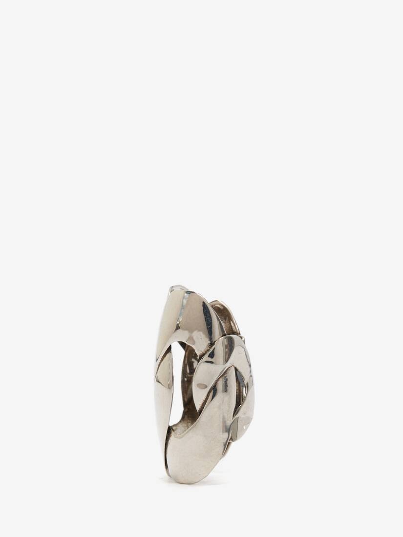 Men's Chain Ear Cuff in Antique Silver - 2