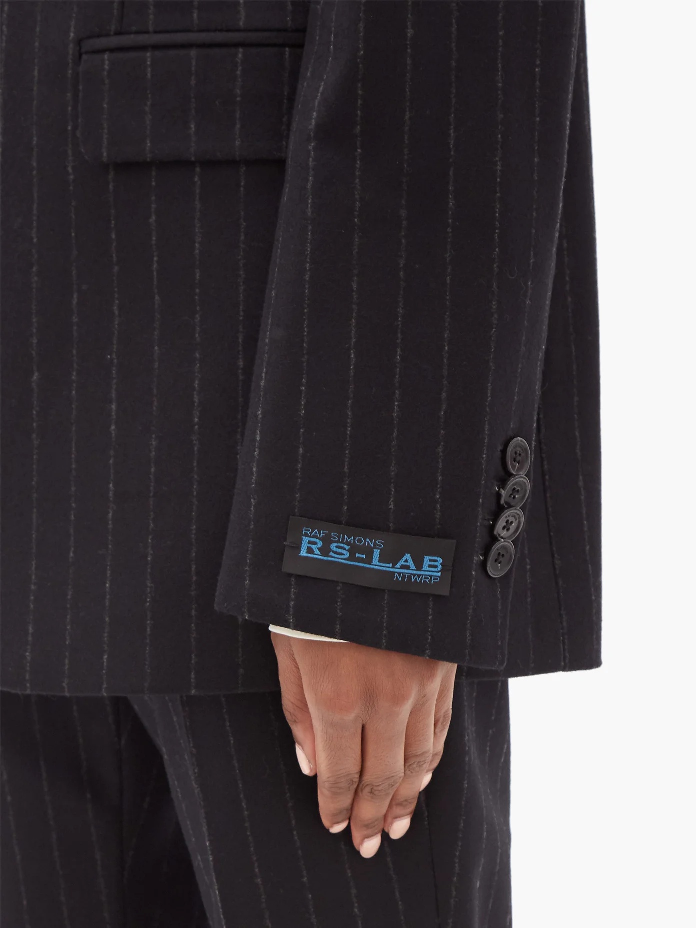 Pinstriped wool-twill suit jacket - 4