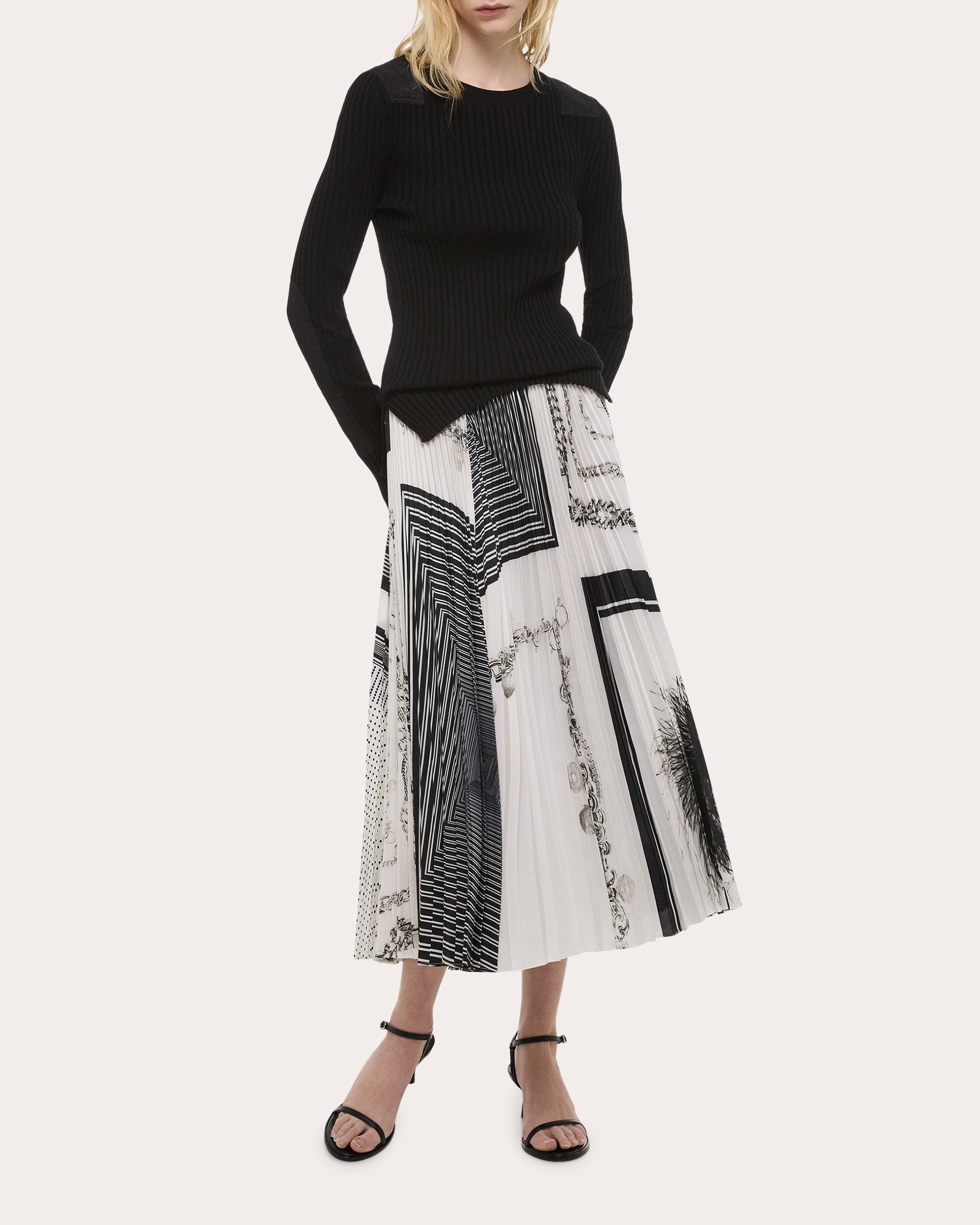 Pleated Printed Midi Skirt - 5