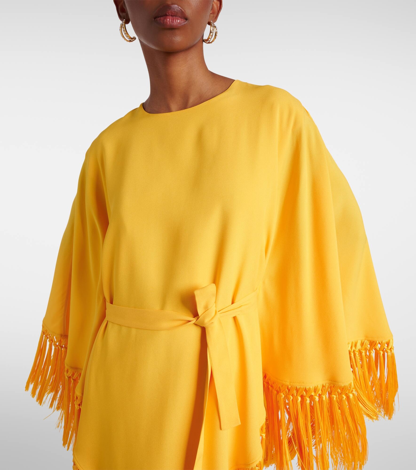 Fringed satin kaftan - 4