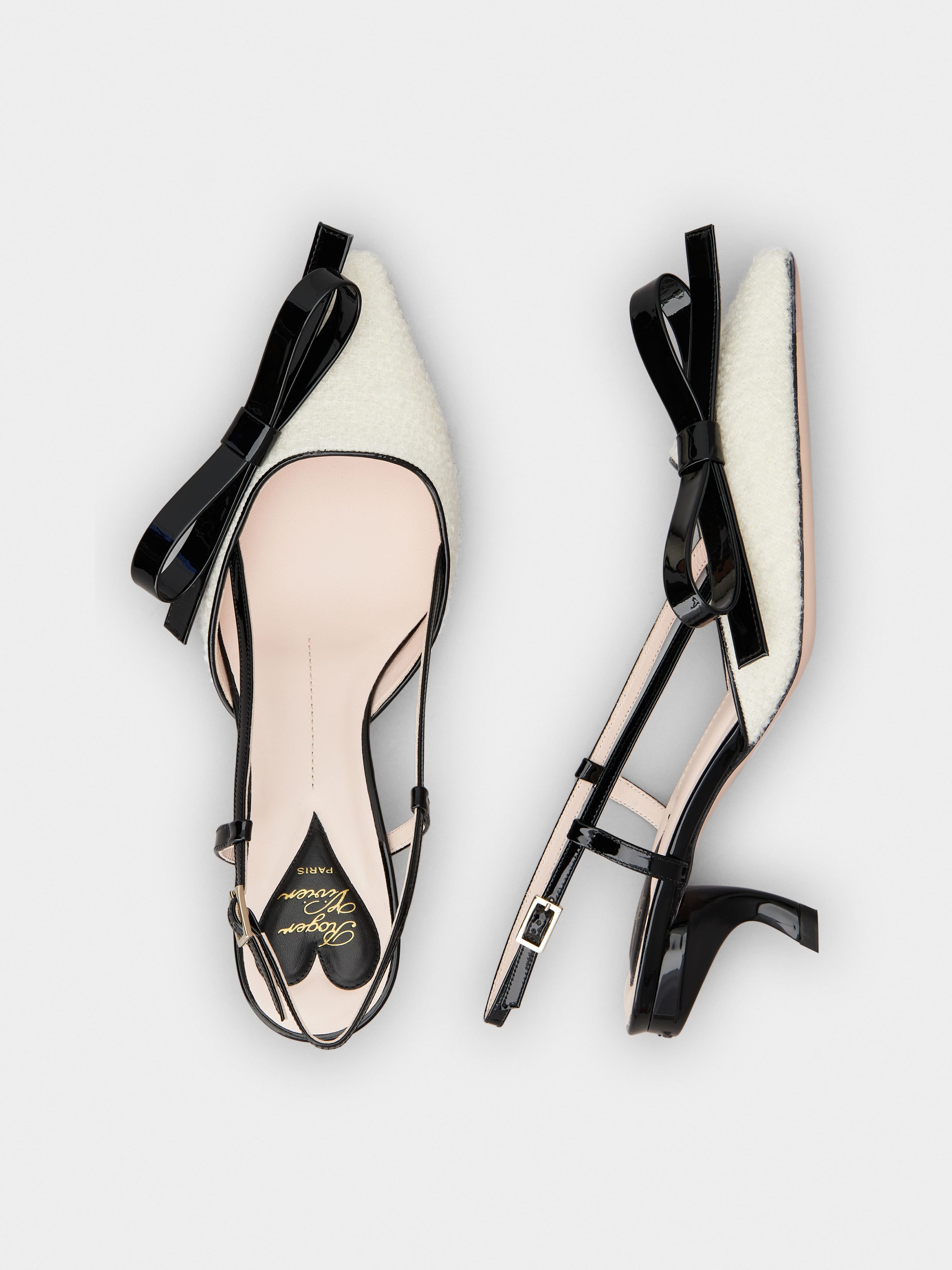 Virgule Bow Slingback Pumps in Fabric - 4