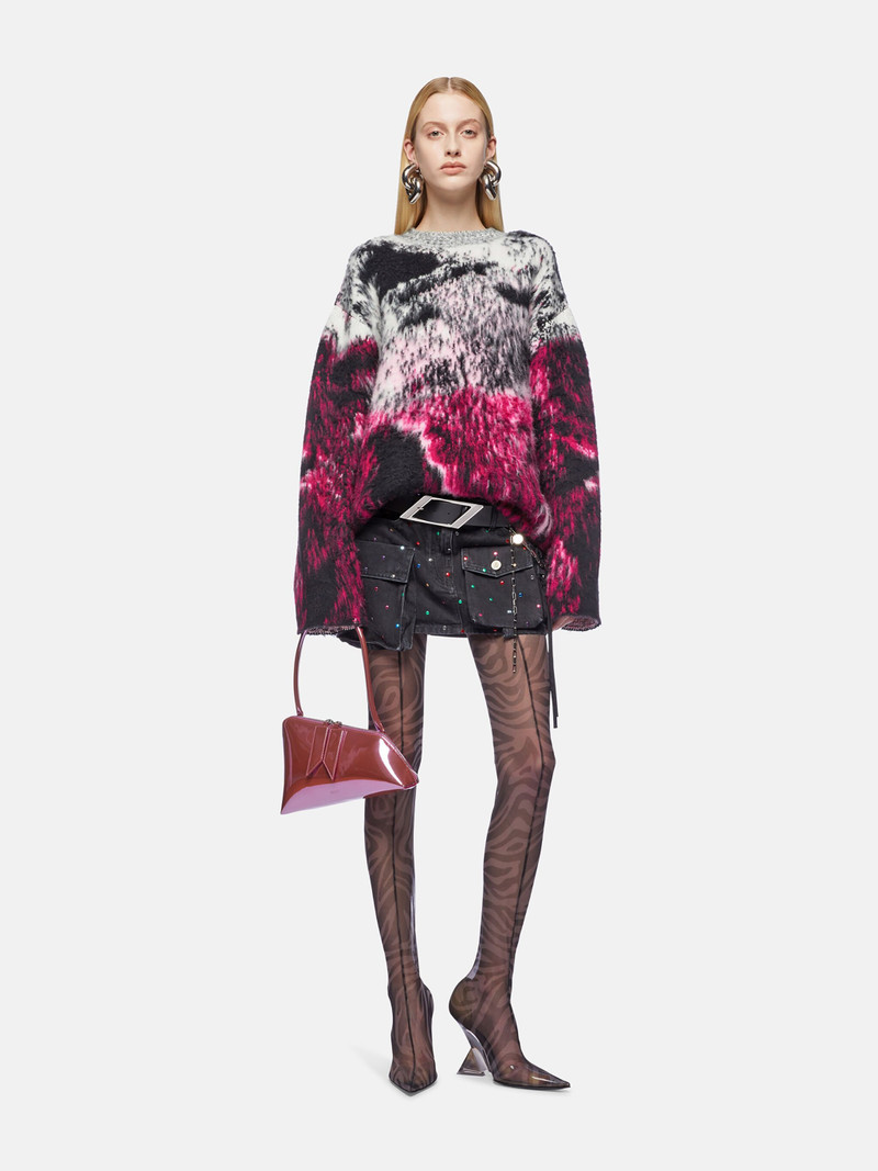 THE ATTICO FUCHSIA, BLACK AND WHITE SWEATER outlook
